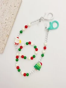 Cadena de mascarilla Papá Noel de Navidad & con diseño de árbol - Multicolor - Ver 1