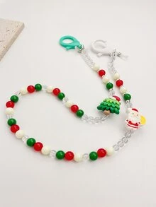 Cadena de mascarilla Papá Noel de Navidad & con diseño de árbol - Multicolor - Ver 2