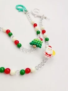 Cadena de mascarilla Papá Noel de Navidad & con diseño de árbol - Multicolor - Ver 3