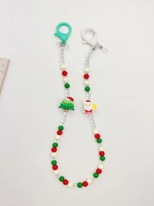 Cadena de mascarilla Papá Noel de Navidad & con diseño de árbol - Multicolor - Ver 4