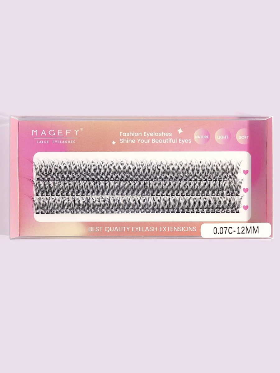 1box Mermaid Tail Individual False Eyelashes - Black - View 1