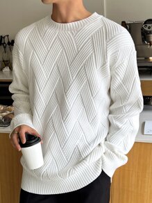 DAZY Men Solid Drop Shoulder Fall Sweater