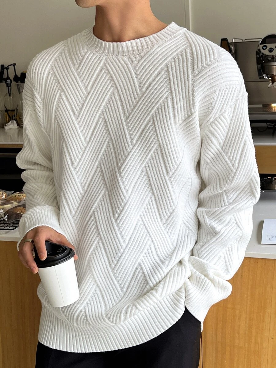 DAZY Men Solid Drop Shoulder Fall Sweater