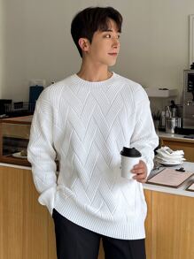 DAZY Men Solid Drop Shoulder Fall Sweater