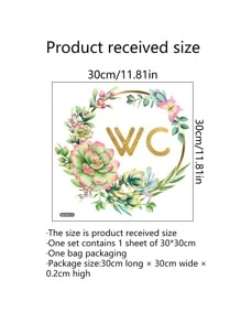 1 nhãn dán tường đồ họa hoa & chữ cái - Nhiều màu - Xem 3