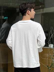 DAZY Men Letter Graphic Drop Shoulder Tee - White - View 2