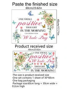 1 nhãn dán tường đồ họa bướm & khẩu hiệu - Nhiều màu - Xem 5