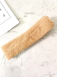 Banda de pelo unicolor de peluche - Caqui - Ver 1