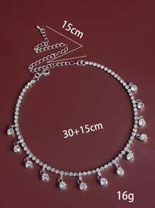 1 Collar De Diamante Completo - Plateado - Ver 4