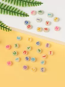 200pcs Letter Graphic Glow In The Dark DIY Bead - Multicolor - View 2