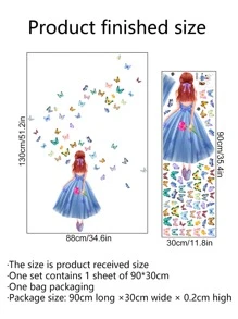1 pieza Pegatina de pared con mariposa & con estampado de figura - Multicolor - Ver 3