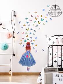 1 pieza Pegatina de pared con mariposa & con estampado de figura - Multicolor - Ver 5