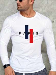 Manfinity Men Plus Letter Graphic Tee - White - View 1