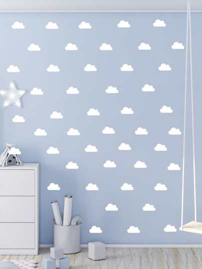 54入組雲朵圖案牆貼