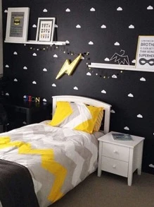 54入組雲朵圖案牆貼 - 白色 - 查看 2