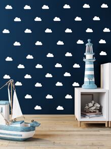 54入組雲朵圖案牆貼 - 白色 - 查看 6