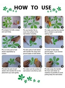 1pc Letter Graphic Wall Sticker - Black - View 5