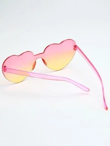 Heart Design Lens Fashion Glasses For Summer Beach Vacation,Outdoor,Travel - Pink - View 3