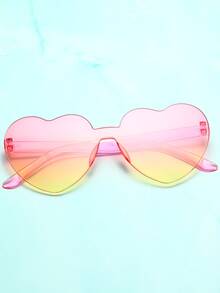 Heart Design Lens Fashion Glasses For Summer Beach Vacation,Outdoor,Travel - Pink - View 4
