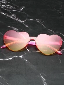 Heart Design Lens Fashion Glasses For Summer Beach Vacation,Outdoor,Travel - Pink - View 5