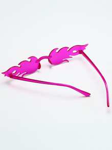 1 Pair Flame Design Decorative Fashionable Glasses For Women, Suitable For Halloween, Birthday Parties, General Occasions - Purple - View 3