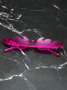 1 Pair Flame Design Decorative Fashionable Glasses For Women, Suitable For Halloween, Birthday Parties, General Occasions - Purple - View 5