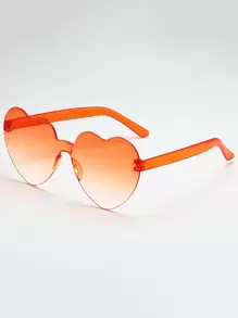 Heart Design Lens Fashion Glasses Y2K Summer Women Glasses Party Shades Beach Accessories Beach Accessories For Women Glasses Shades Basics Fall Winter Women Outfits Clothes Business Casual Gifts - Orange - View 1
