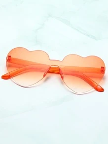 Heart Design Lens Fashion Glasses Y2K Summer Women Glasses Party Shades Beach Accessories Beach Accessories For Women Glasses Shades Basics Fall Winter Women Outfits Clothes Business Casual Gifts - Orange - View 3