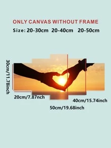 5 Miếng Dán Tường Họa Tiết Hoàng Hôn Nắm Tay Nhau Tình Yêu, PVC Tự Dính Chống Thấm Nước, Dùng Làm Miếng Dán Trang Trí Trong Phòng Khách Và Phòng Ngủ - Nhiều màu - Xem 3