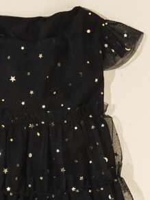PETSIN 1pc Star Print Mesh Pet Dress - Black - View 3