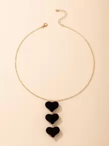 imoli Link Heart Charm Necklace Valentines - Yellow Gold - View 4