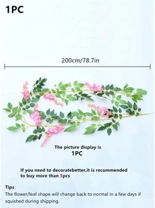 1/3/5pcs Artificial Green Plant Vine Leaves Garland For Wedding Decor, Home Decor For Living Room, Bedroom, Restaurant, Birthday Party