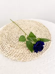 1 件仿天鹅绒单角仿玫瑰，适合家居装饰 - 藏蓝色 - 查看 3