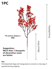 1PC/3PCS/6PCS Artificial Flower Bouquet Babysbreath Wedding Decoration, Fake Plants Room Decor Fall Decor Fake Flowers Garden Autumn Decor Centerpieces Home Vase Decoration, Dining Room, Bedroom, Bathroom Decoration, Valentine's Day, New Year Decoration, Outdoor Garden Flower Arrangement, Shooting Props, Windowsill Flower Arrangement, Valentine Day, Gift,Garden Decor,Outdoor Plant,Gardening,Fake Flowers