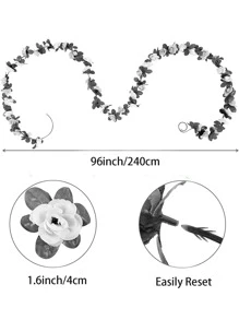 1pc Hoa nhân tạo chống oxy hóa cao cấp, Vòng hoa 16FT Hoa hồng giả Dây leo Hoa nhân tạo Treo hoa hồng thường xuân Giỏ treo đám cưới Vòm trang trí nền vườn - Nhiều màu - Xem 5