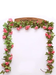 Nejlue Artificial Flowers/Plants1111 Home & Living 1 件人造玫瑰藤假悬挂花卉常春藤绿植仿藤条背景适用于家庭装饰、教室、办公室、秋季装饰、房间、书桌、花园装饰、房间婚车装饰、门楣拱门装饰、家庭、餐厅、卧室、有盖前廊楼梯、生日派对装饰材料、阳台、秋千架、购物中心、壁炉架、门、新年情人节和新年圣诞节礼物冬季装饰品 - 粉色 - 查看 3