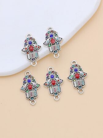 5入組撞色法蒂瑪之手DIY吊墜