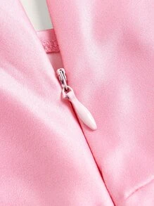 SHEIN ICON 印花不對稱下擺吊帶洋裝 - 粉色 - 查看 4