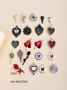 22入組/套隨機心和花DIY吊墜