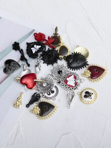 22入組/套隨機心和花DIY吊墜