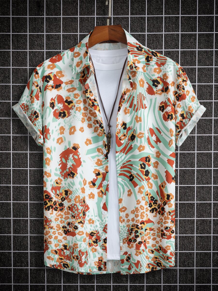 Manfinity Men Graphic Print Shirt Without Tee - Multicolor - View 1