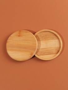 1pc/2pcs/8pcs/12pcs Bamboo Round Coasters, Heat Insulation Mat For Home & Office Desk - Brown - View 6
