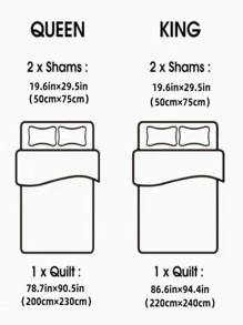 Set colcha sin relleno con patrón de cuadros - Multicolor - Ver 2