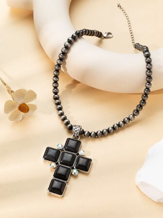 十字架吊飾串珠項鏈
