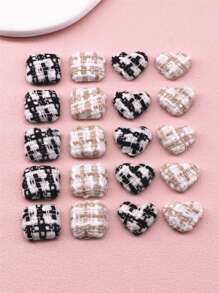 20pcs Square & Heart Shaped DIY Hair Accessory - Multicolor - View 1