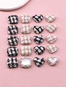 20pcs Square & Heart Shaped DIY Hair Accessory - Multicolor - View 3