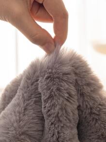 1入組素色毛茸沙發墊 - 灰色 - 查看 6