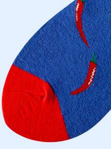 男士辣椒圖案中筒襪 - 彩色 - 查看 4