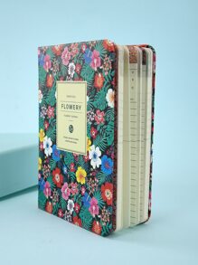 1 pieza Cuaderno con patrón de flor - Multicolor - Ver 1