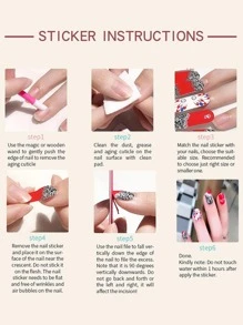 1sheet Bronzing Detail Nail Art Sticker & 1pc Nail File